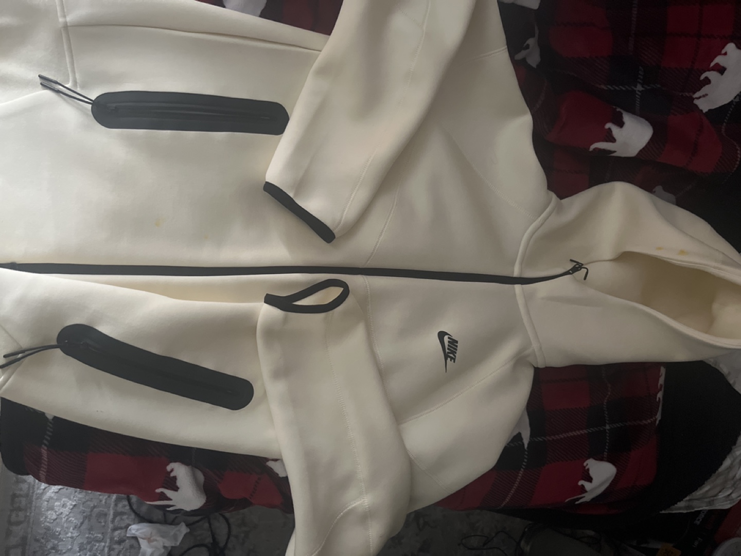 Nike Tech Fleece Hoodie - cream colour - photo 2