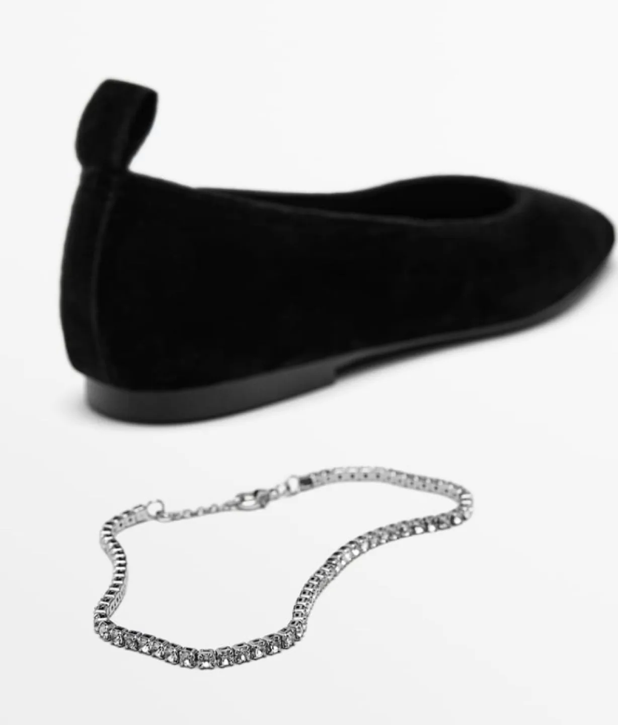 BNWT Massimo Dutti Ballet flats with rhinestone ankle strap image indicator(3)