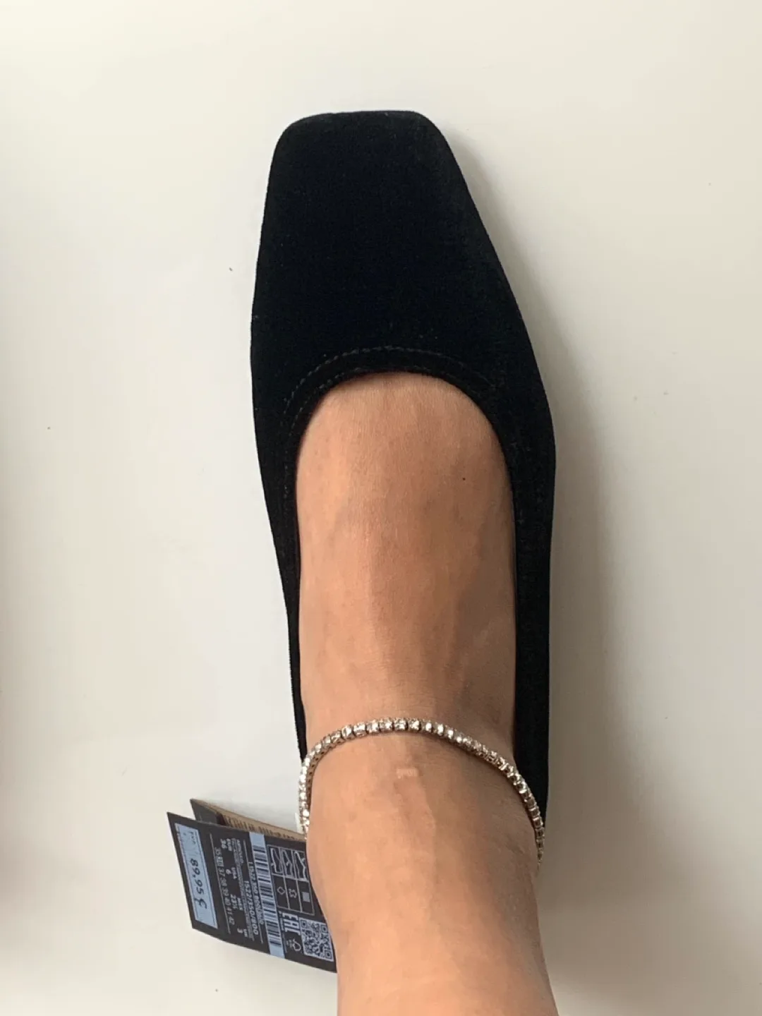 BNWT Massimo Dutti Ballet flats with rhinestone ankle strap image indicator(2)