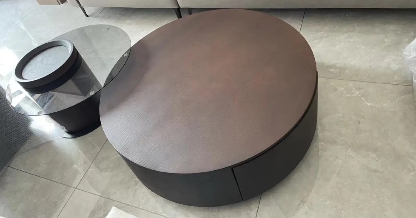 Round Coffee Table Set with Storage