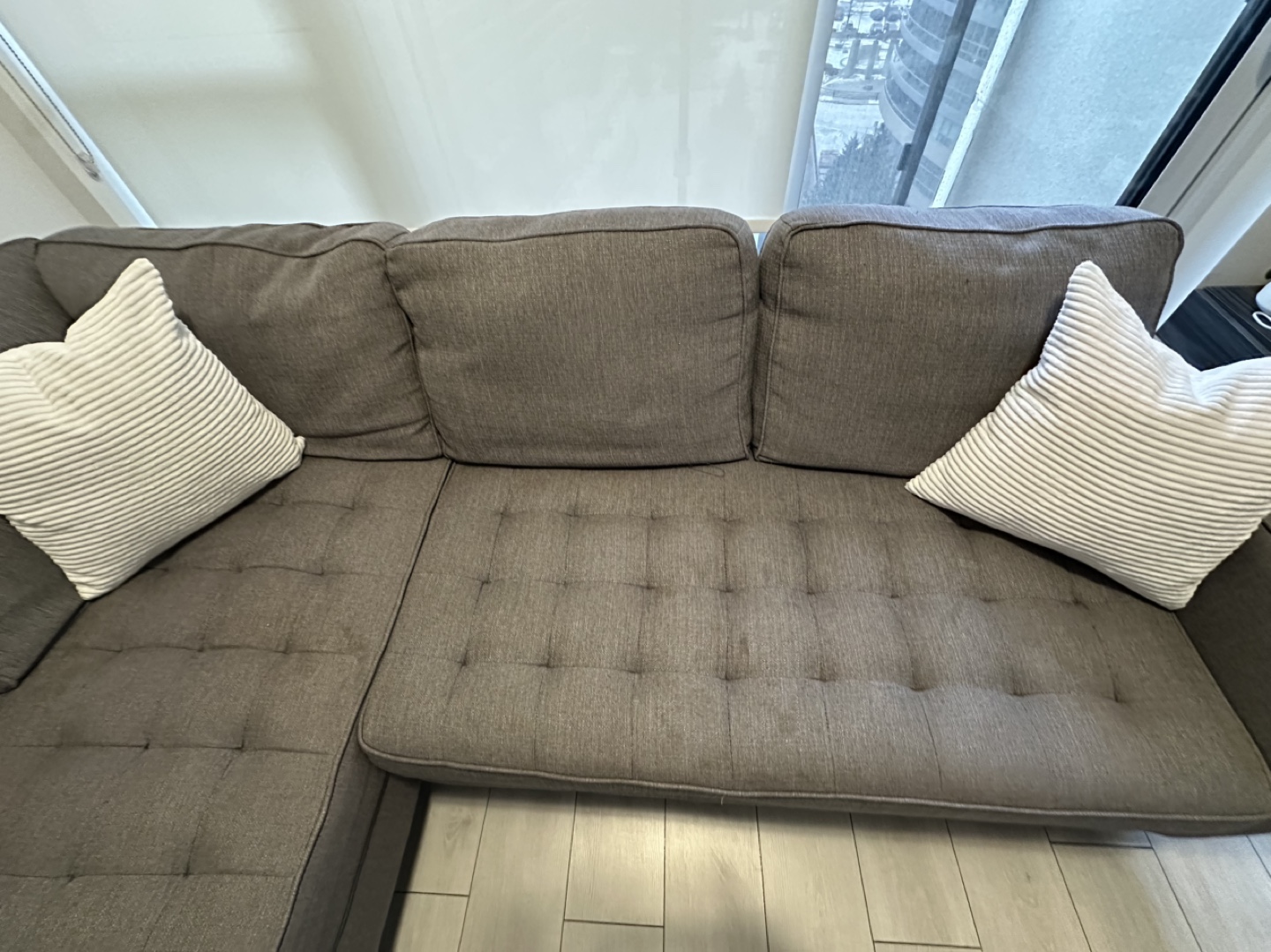 Grey L-Shaped Sectional Sofa - photo 3