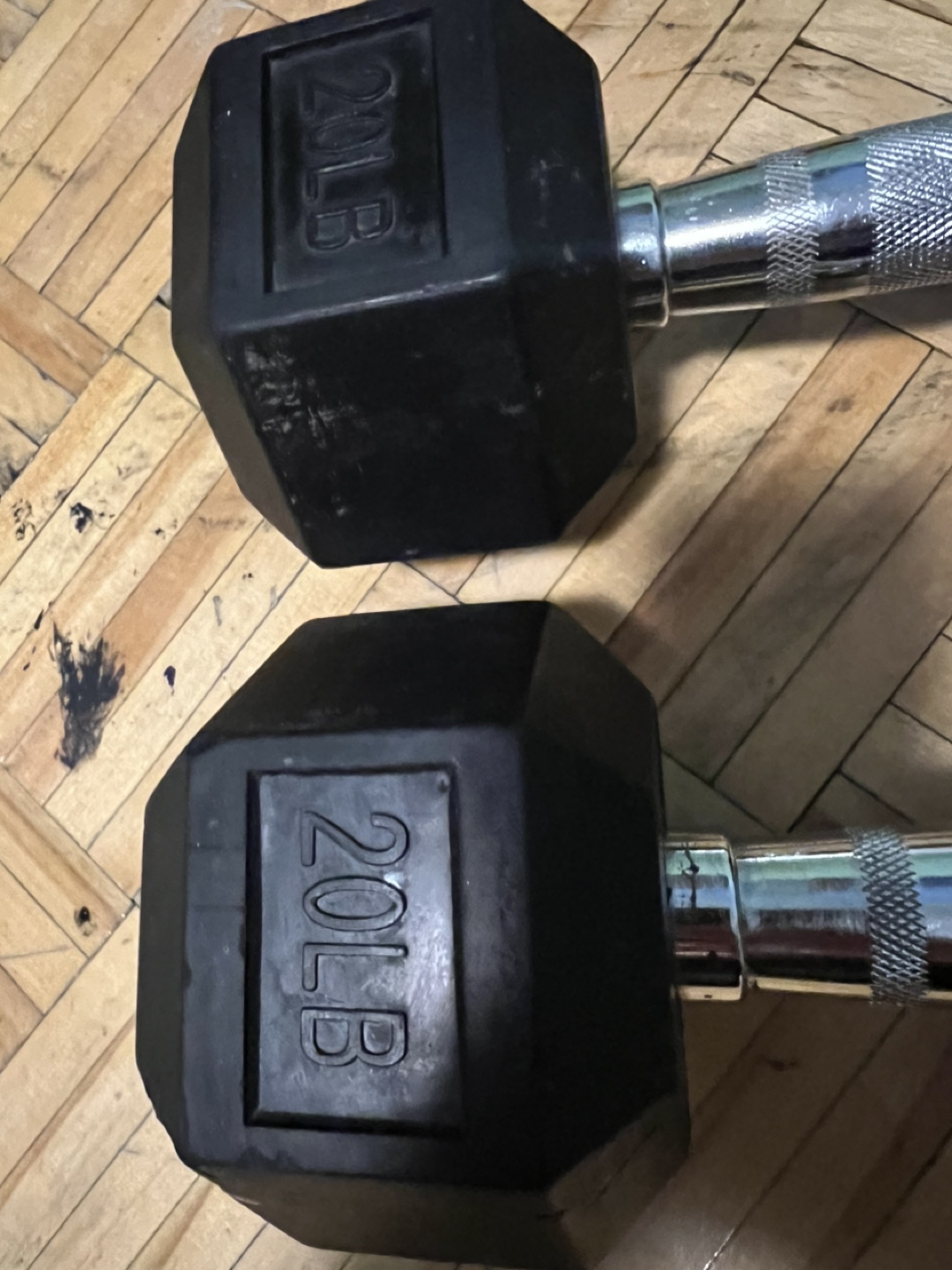 Pair of 20lb Hex Dumbbells - photo 2