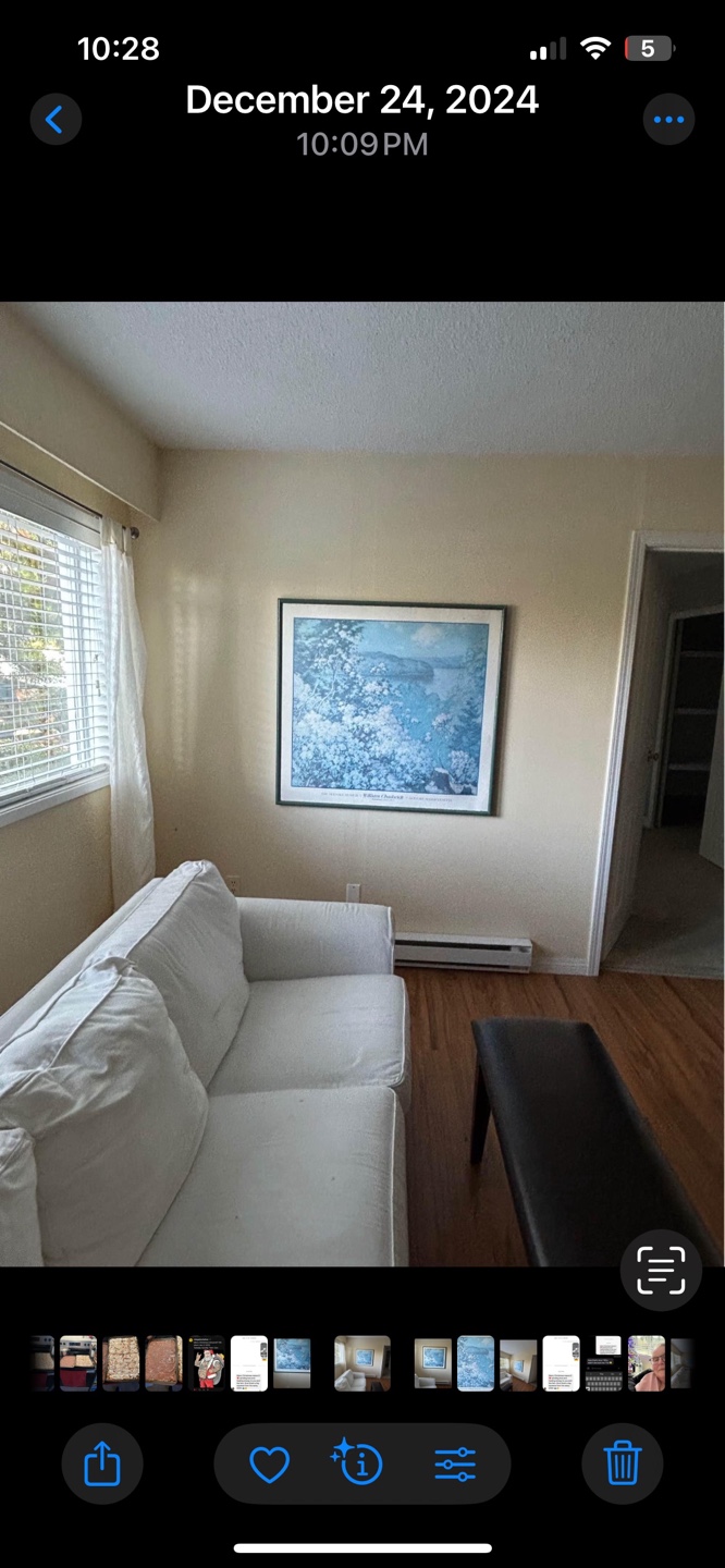 White slipcovered sofa