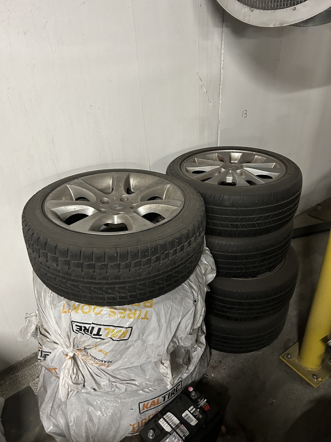 Used BMW rims and tires and large tires off tundra