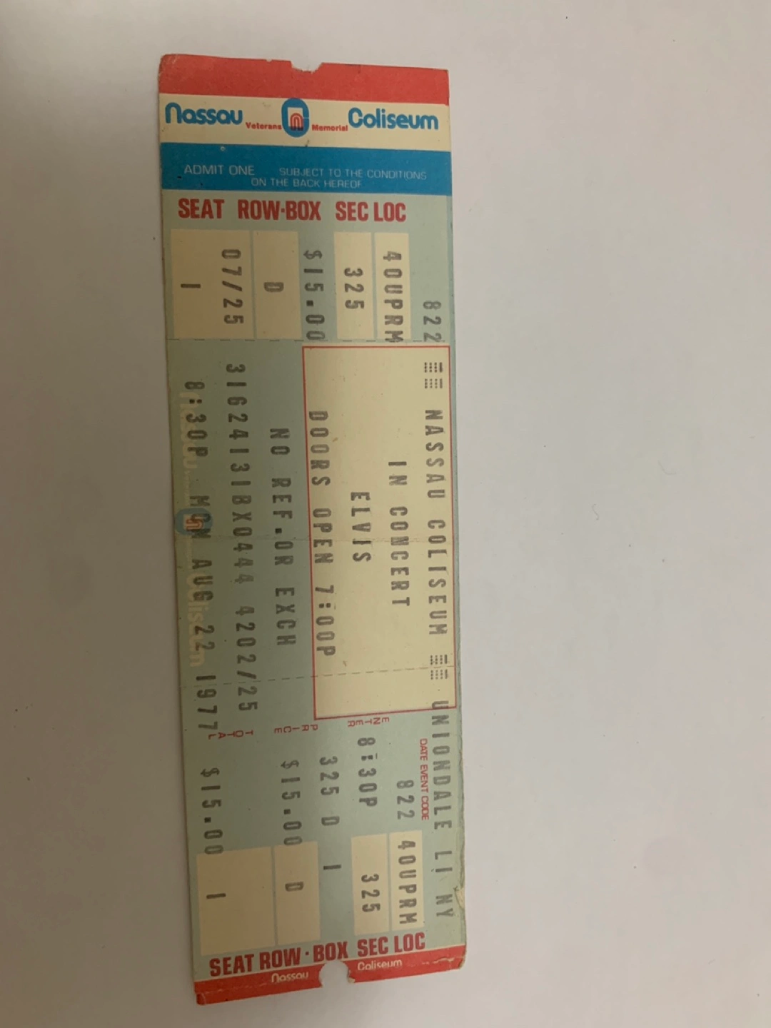 Vintage Elvis Presley Nassau Coliseum Concert Ticket Stub | Karrot