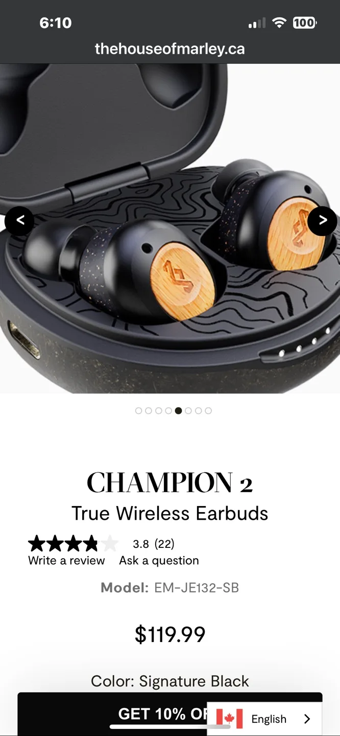 House of Marley Champion 2 True Wireless Earbuds - Black image indicator(3)