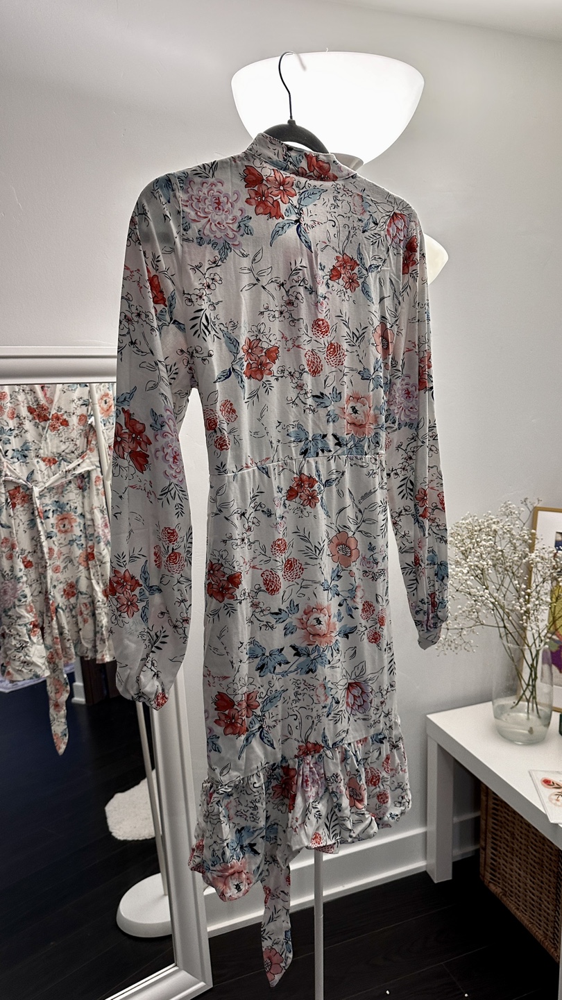 Latina Floral Wrap Linen Dress - photo 5