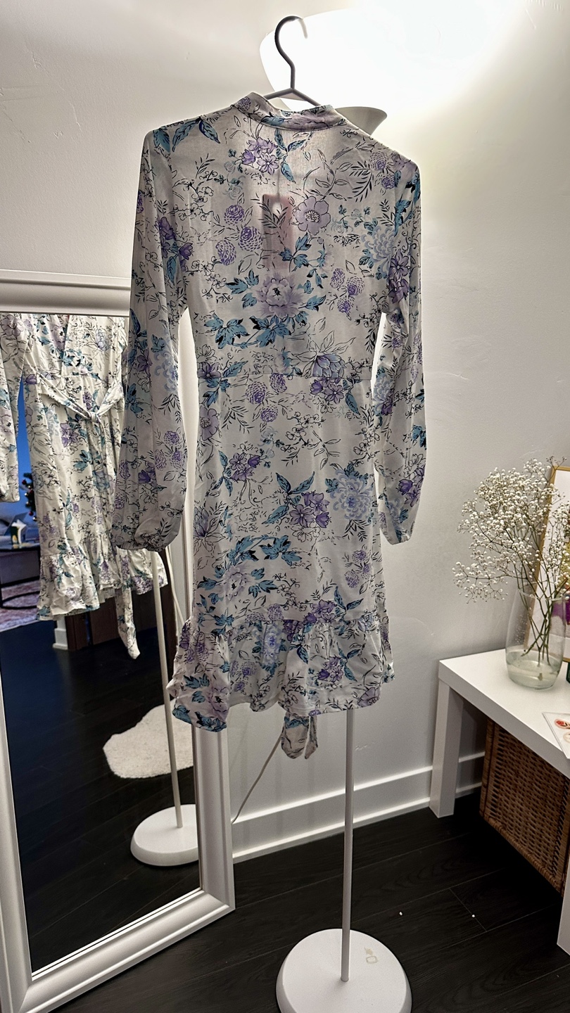 Latina Floral Wrap Linen Dress - photo 3