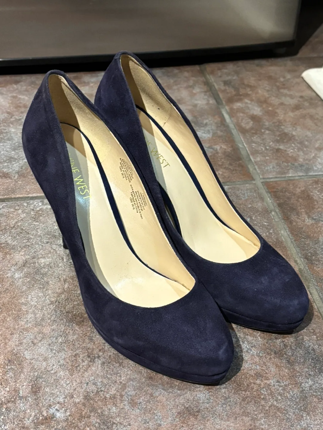 Nine West Navy Suede Heels thumbnail