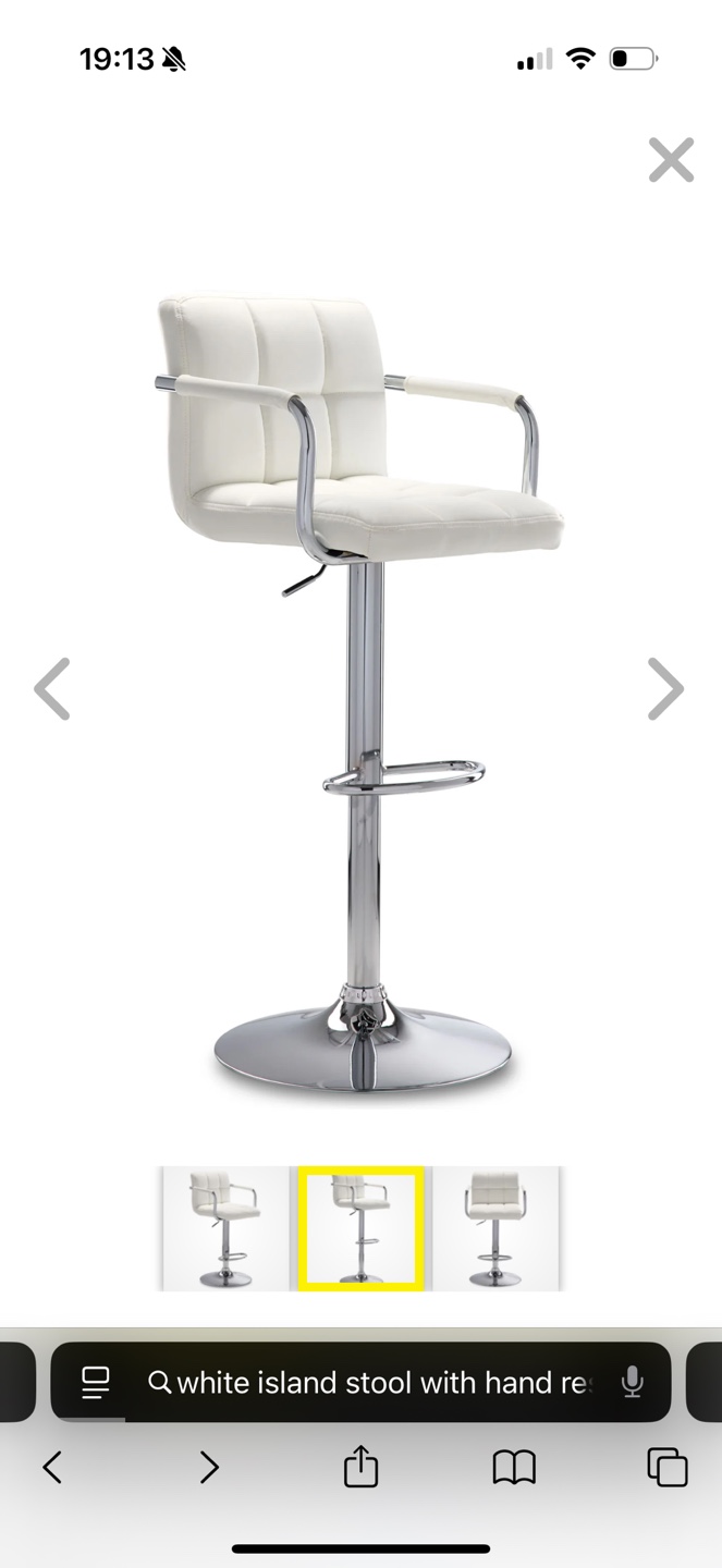 Bar Height Stool - White, Chrome(2)