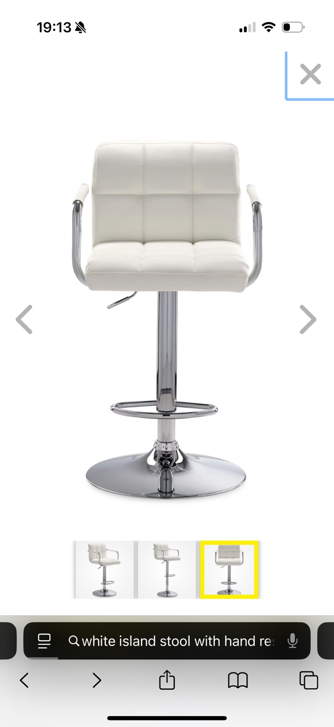 Bar Height Stool - White, Chrome(2) - photo 2