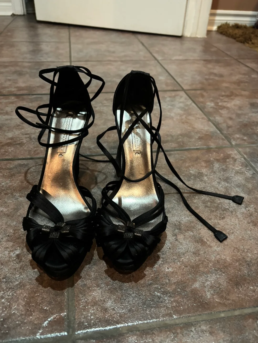BCBG Black Leather Heels thumbnail