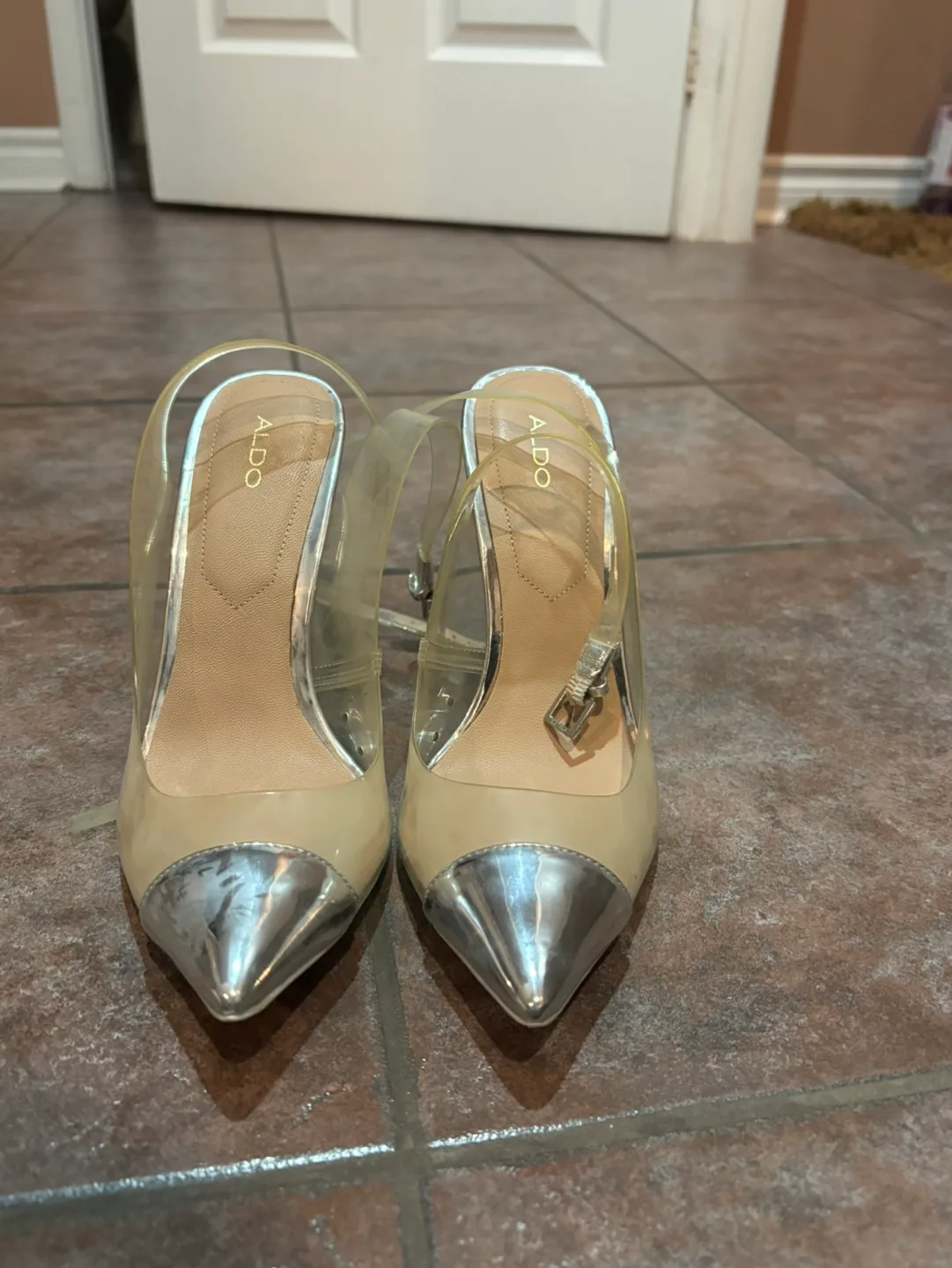 Aldo Clear and Silver Heels thumbnail