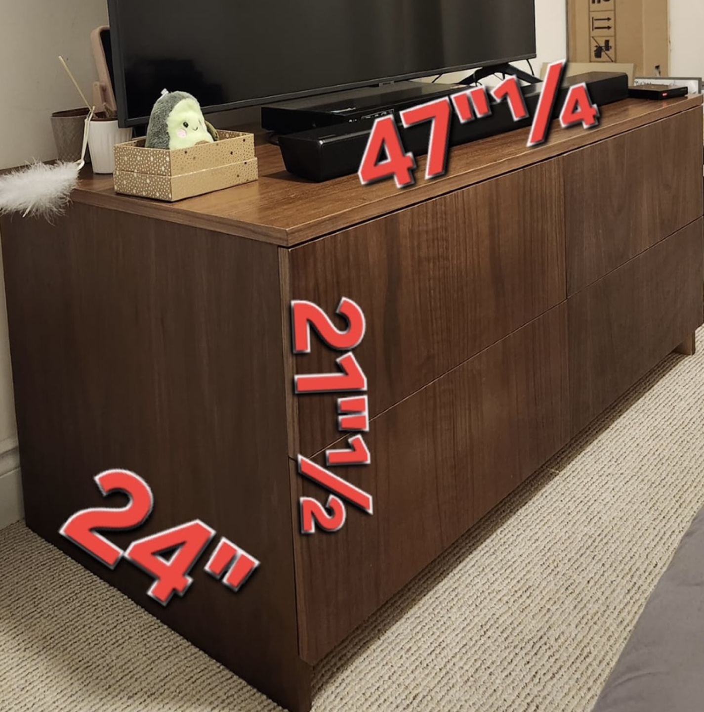Walnut Brown Wood TV Stand