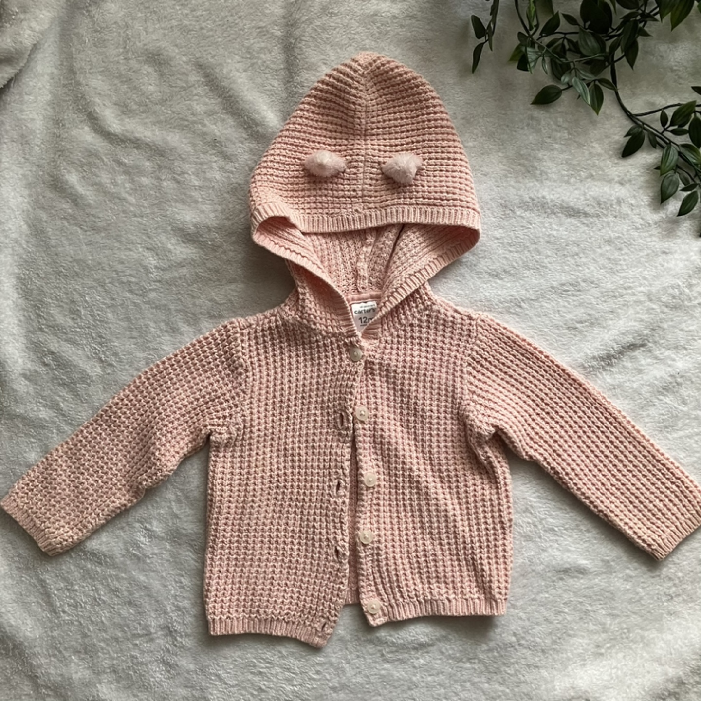 Carter's 12m Baby Girl Pink Knit Cardigan