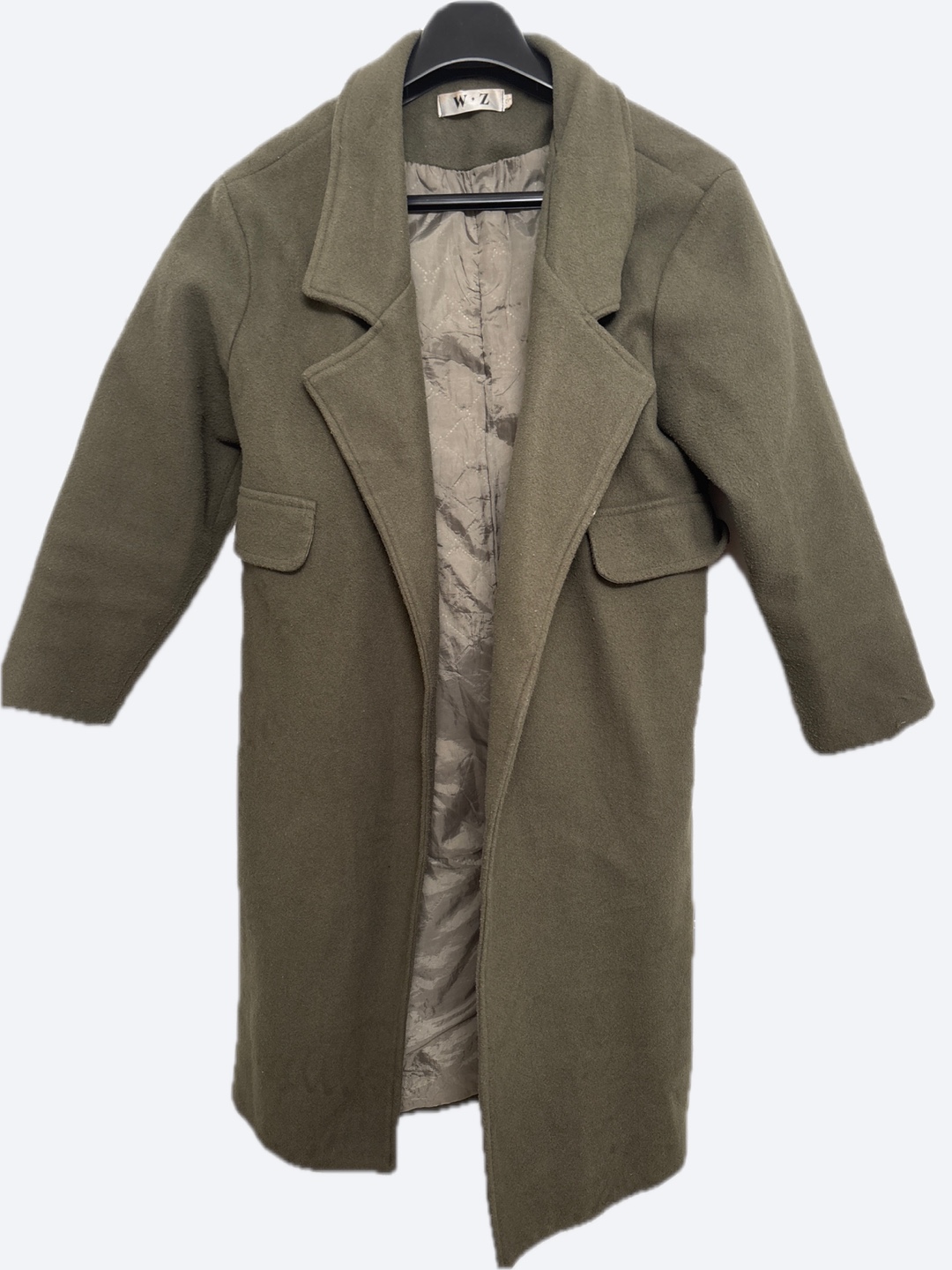 Women's Olive Green Wool Blend Coat