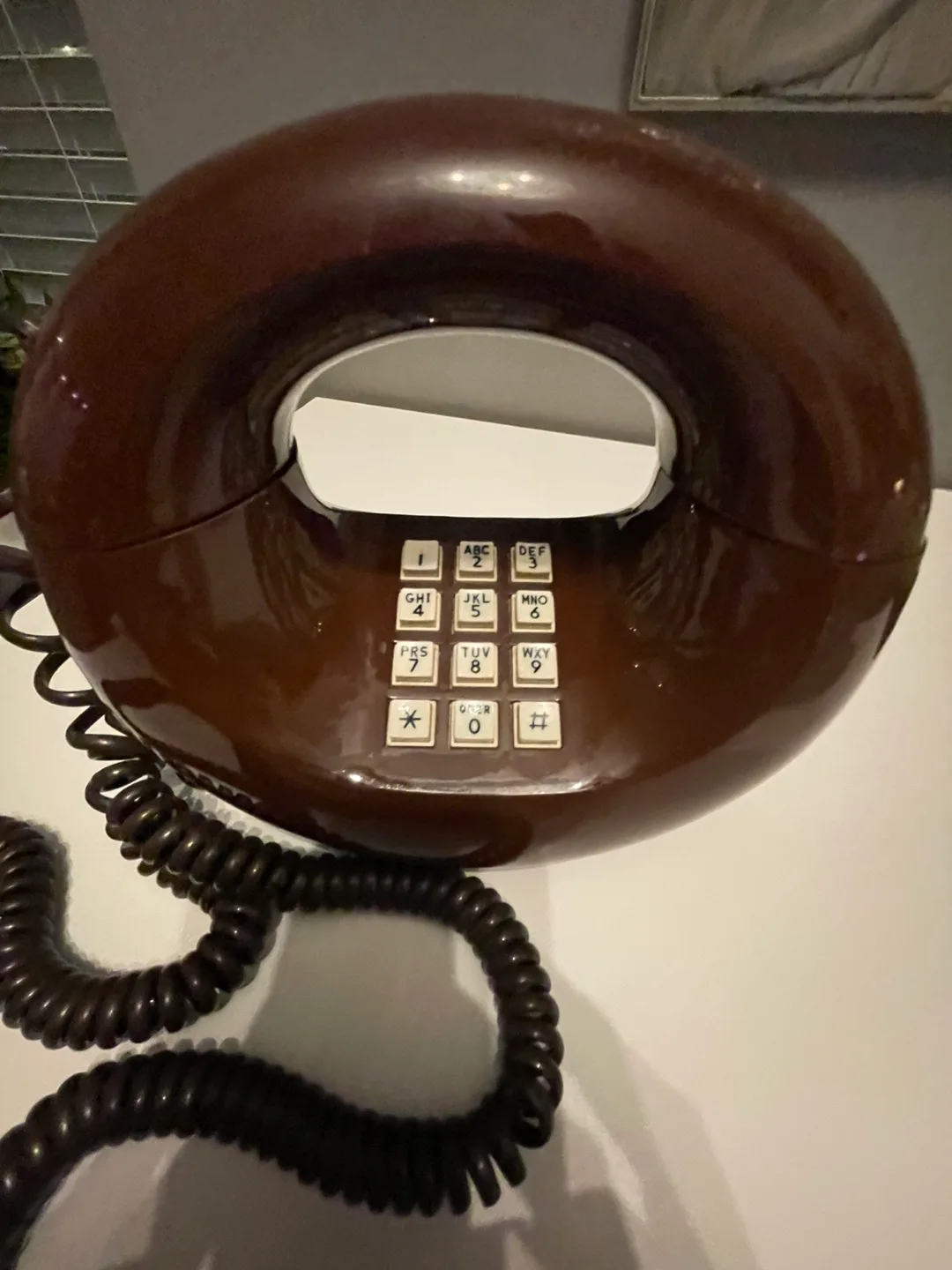 Vintage Brown 70’s Donut Shaped Phone image indicator(4)