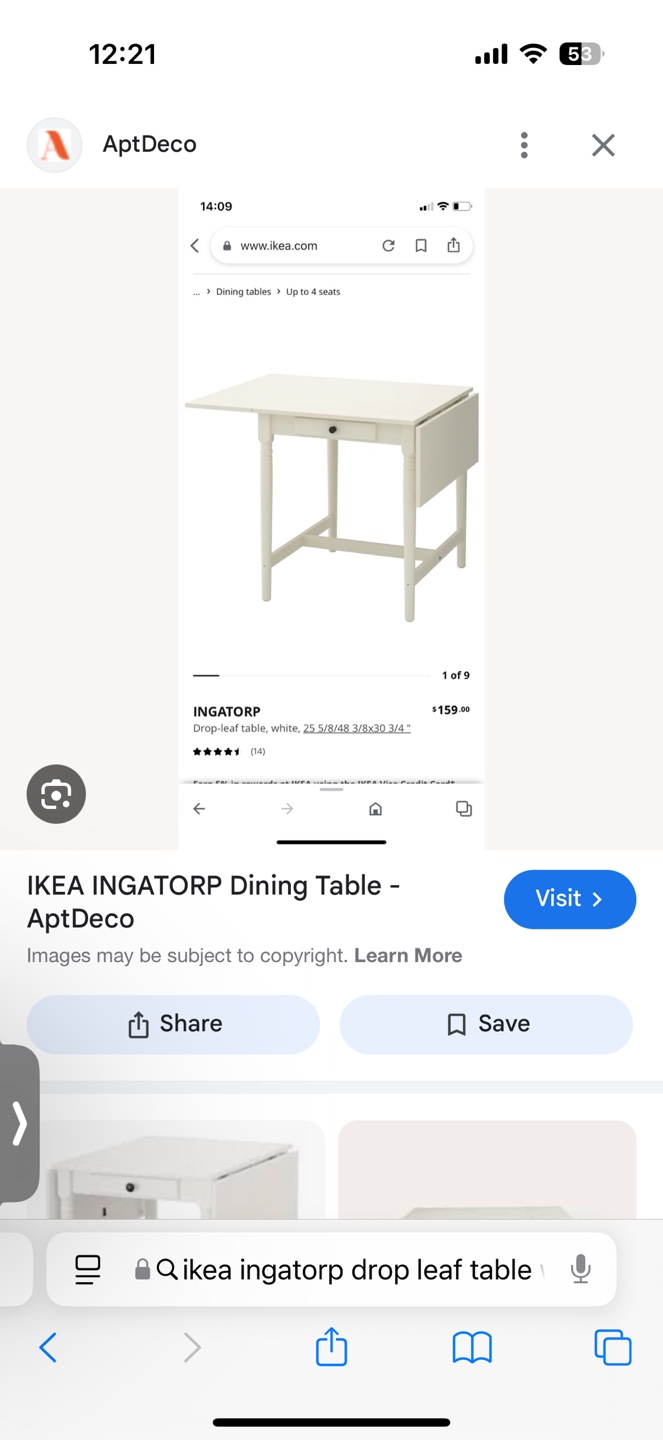 IKEA INGATORP Drop-Leaf Table with Four Folding Chairs - photo 3