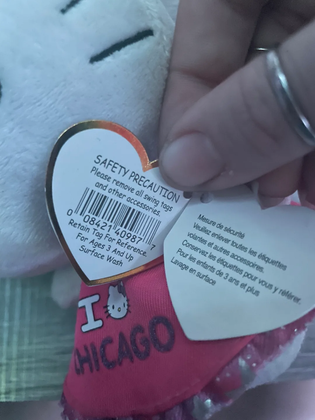 Ty Beanie Baby Hello Kitty I ♡ Chicago Plush image indicator(3)