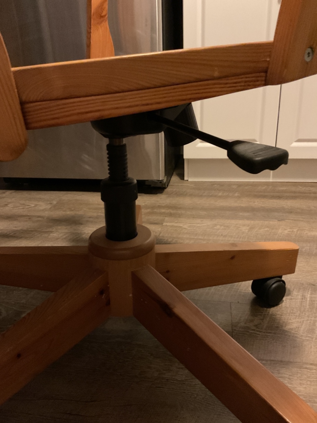 Wooden Swivel Office Chair with Armrests - photo 5