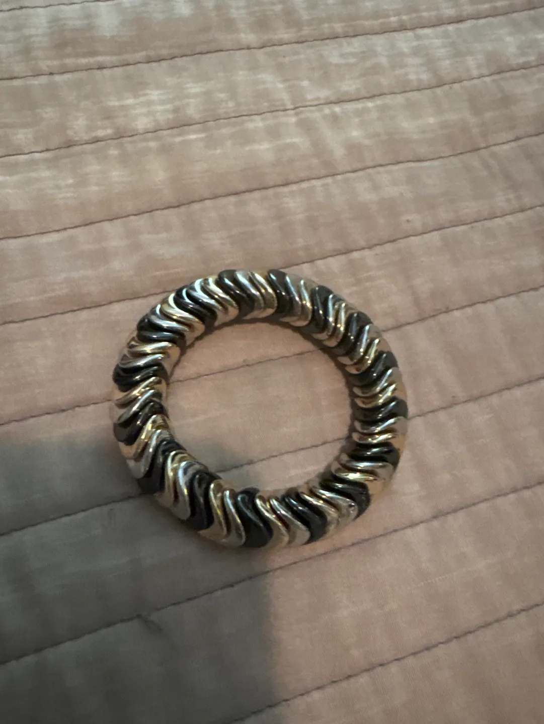 Gold Silver and Black Beaded Necklace and 2 Bracelets image indicator(3)