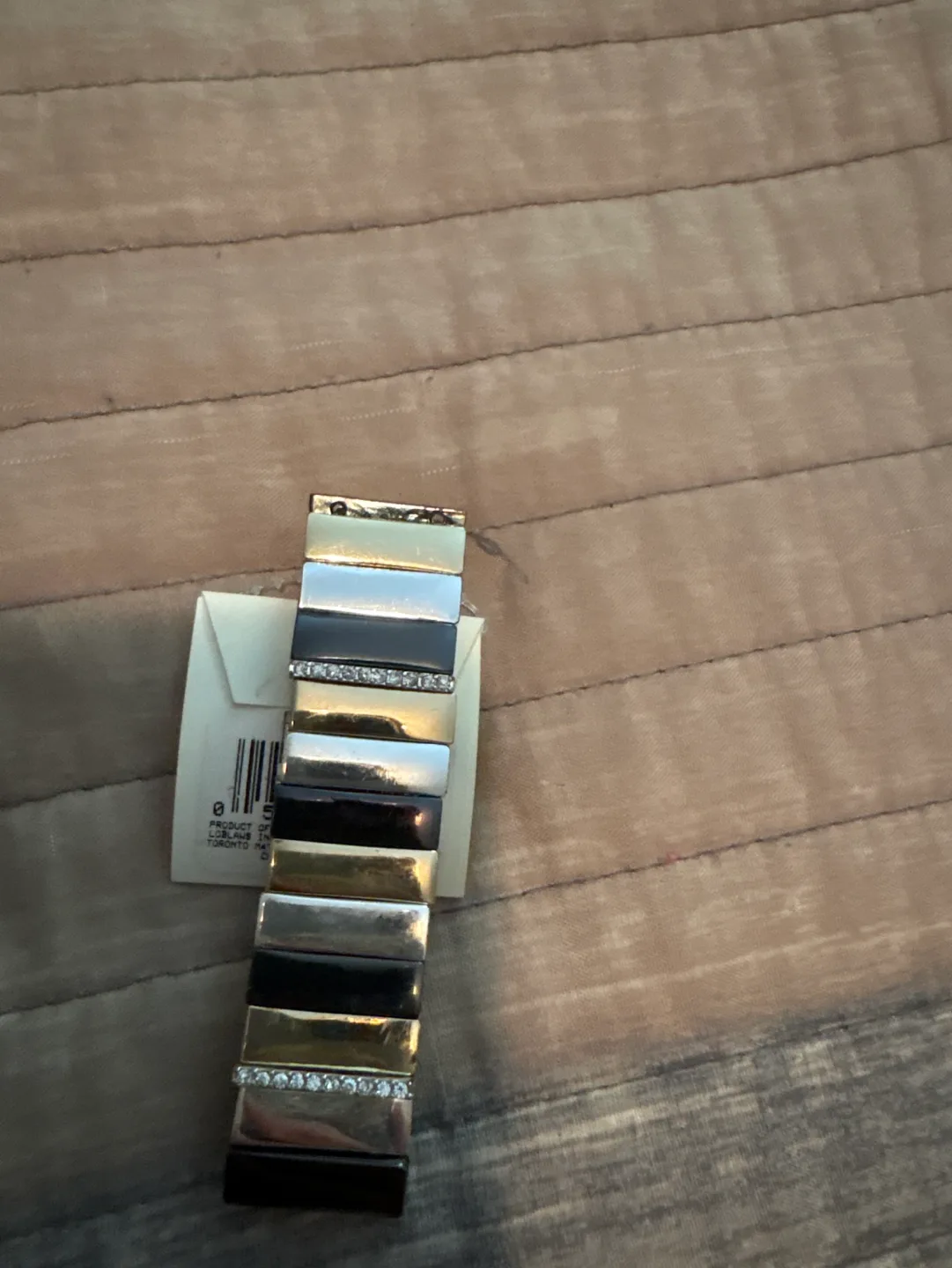 Gold Silver and Black Beaded Necklace and 2 Bracelets image indicator(4)