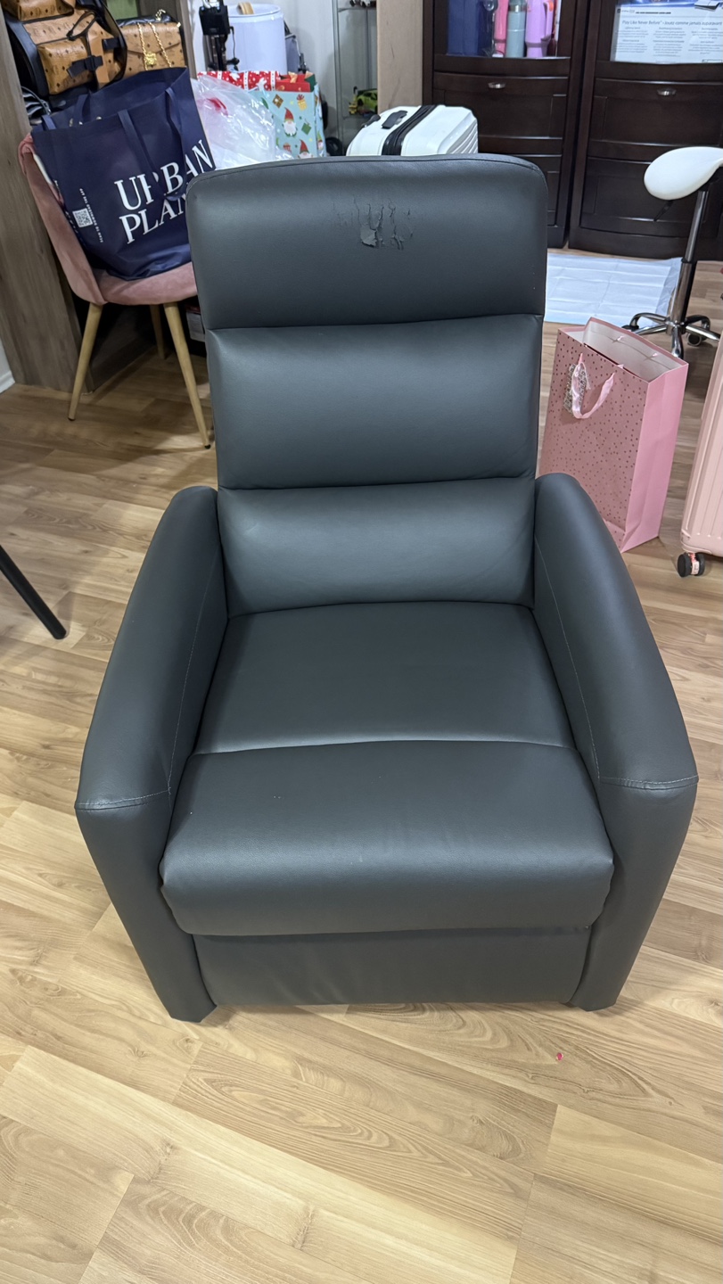 Reclining Chair - Black Leatherette - photo 2