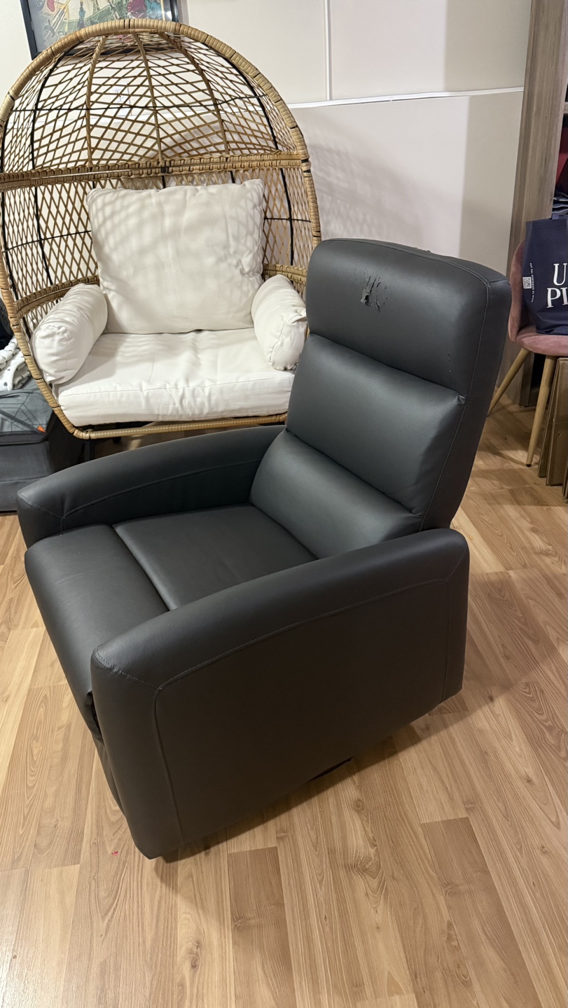 Reclining Chair - Black Leatherette - photo 3