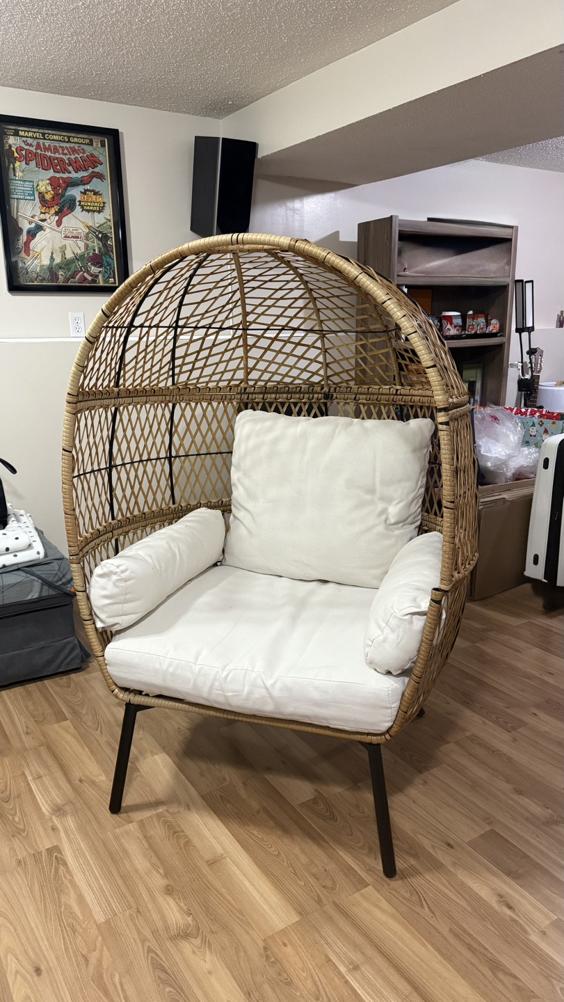 Wicker Egg Chair with Cushions