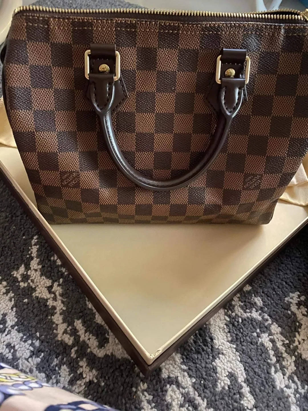 Authentic Louis Vuitton Speedy Bandoulière 25 Damier Ebene image indicator(5)
