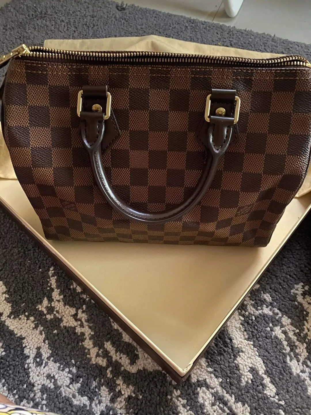 Authentic Louis Vuitton Speedy Bandoulière 25 Damier Ebene image indicator(7)