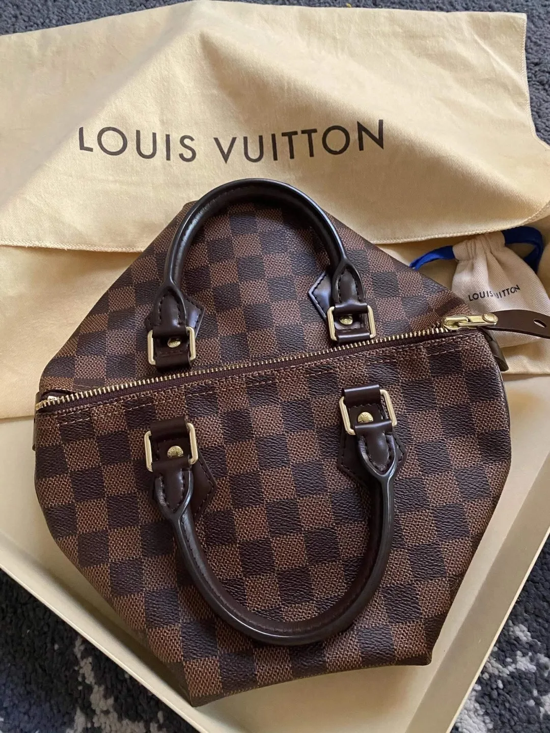 Authentic Louis Vuitton Speedy Bandoulière 25 Damier Ebene image indicator(9)