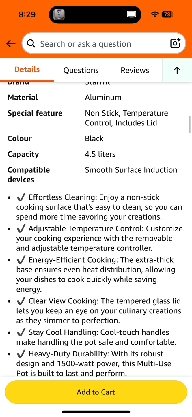 Starfrit The Rock 4.5L Electric Multi-Use Pot - photo 3