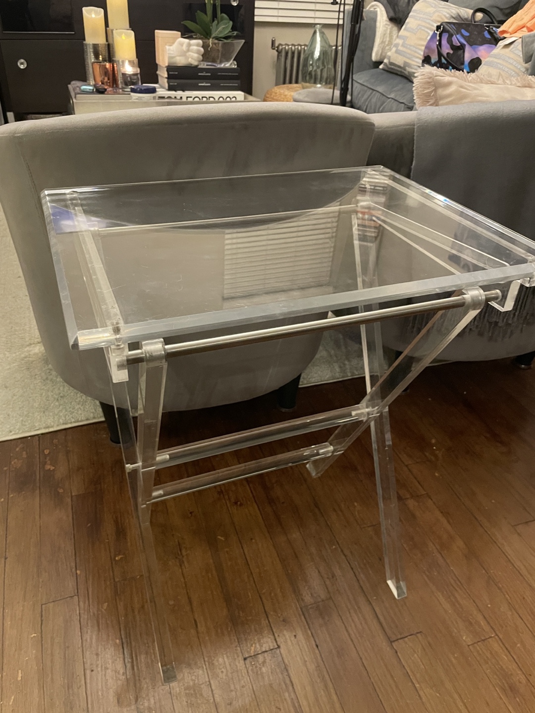 Lucite Folding TV/Side Table Tray