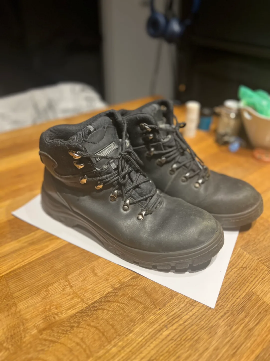 Prospector Men's Black Leather Boots thumbnail