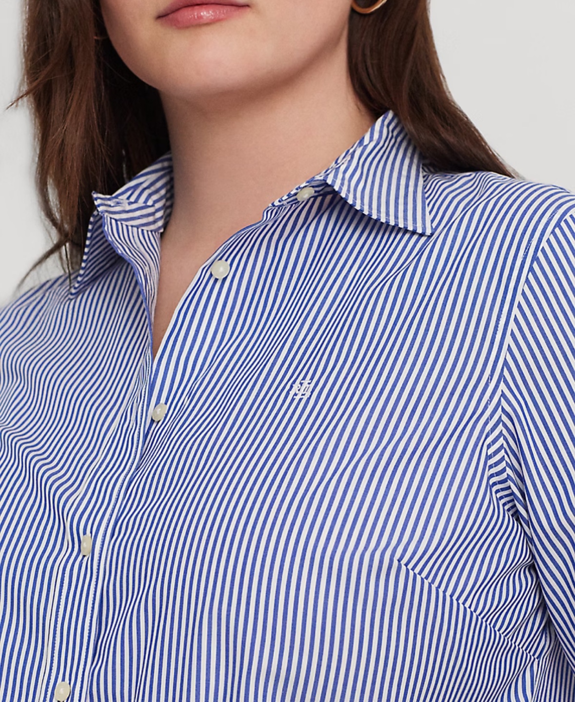 Ralph Lauren Blue and White Striped Shirt Dress flannel