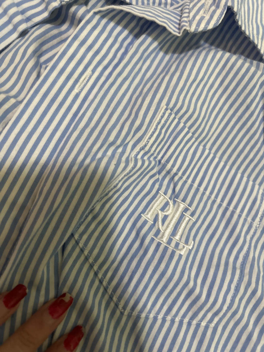 Ralph Lauren Blue and White Striped Shirt Dress flannel - photo 3
