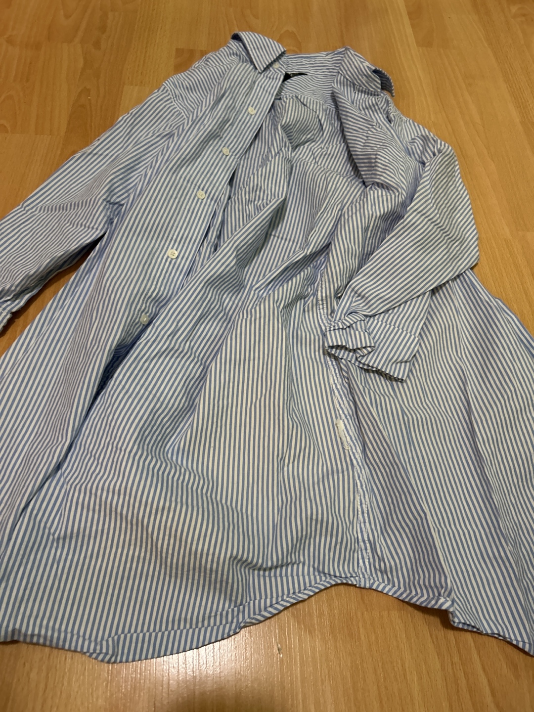 Ralph Lauren Blue and White Striped Shirt Dress flannel - photo 5