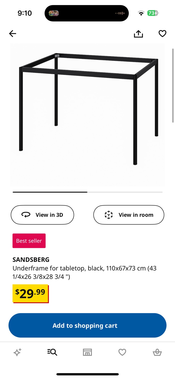 IKEA SANDBERG Tabletop and Underframe