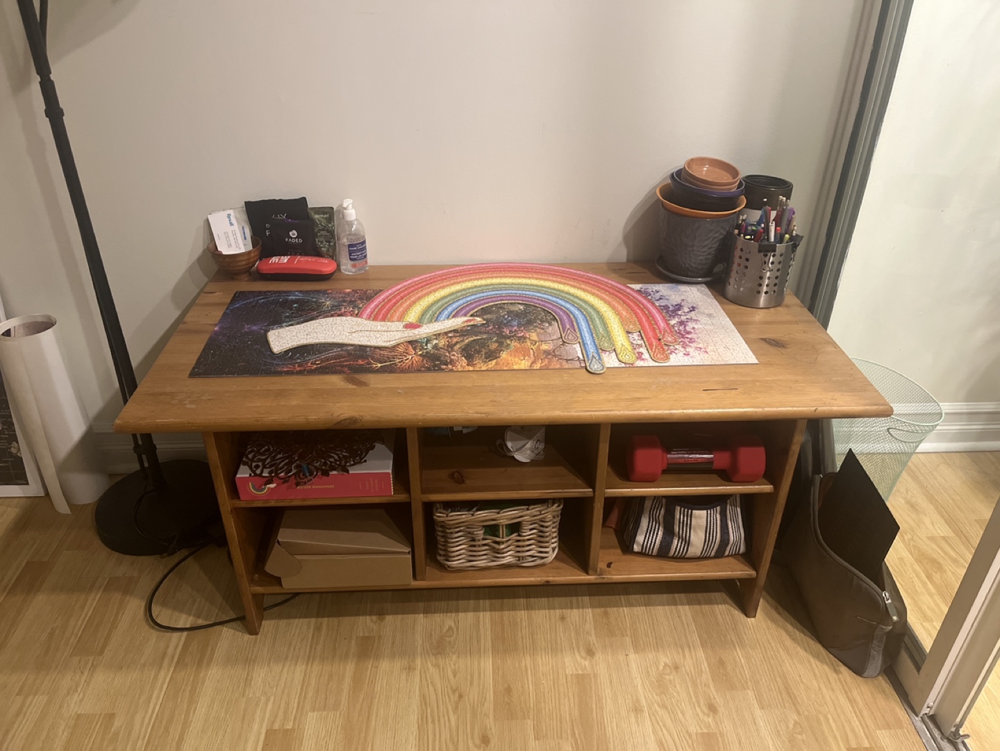 Ikea Solid wood coffee table with storage