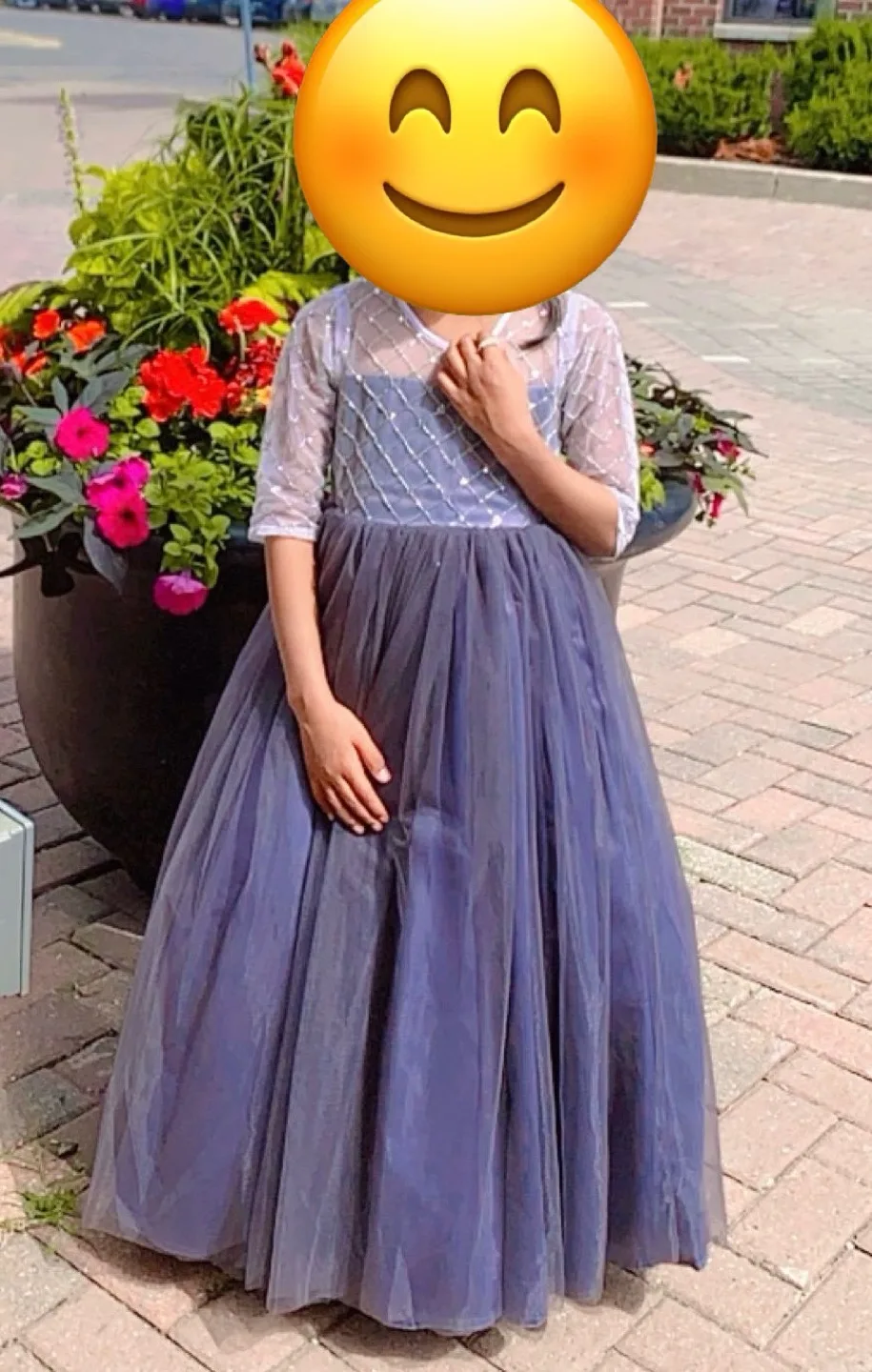 Girls’ Grey Tulle Party Dress with Silver Sequins image indicator(7)