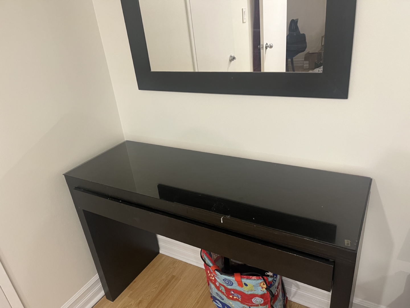 IKEA Black Vanity with Mirror - photo 2