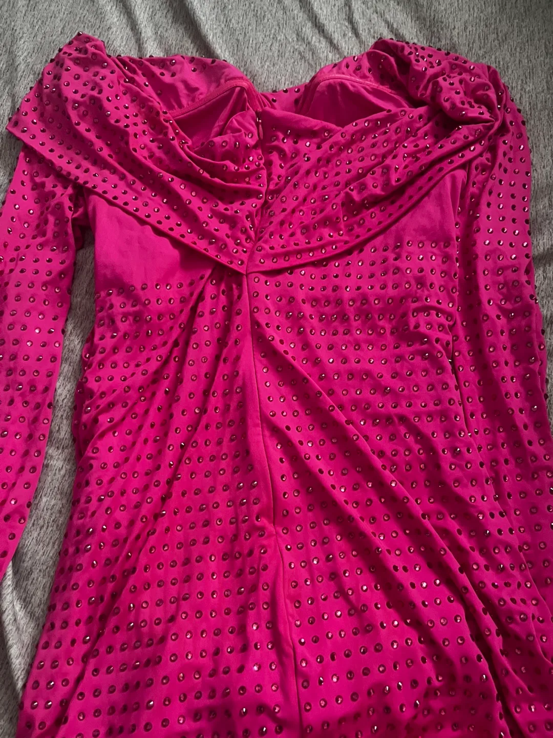 Hot Pink Rhinestone Maxi Dress Sz 1X image indicator(3)