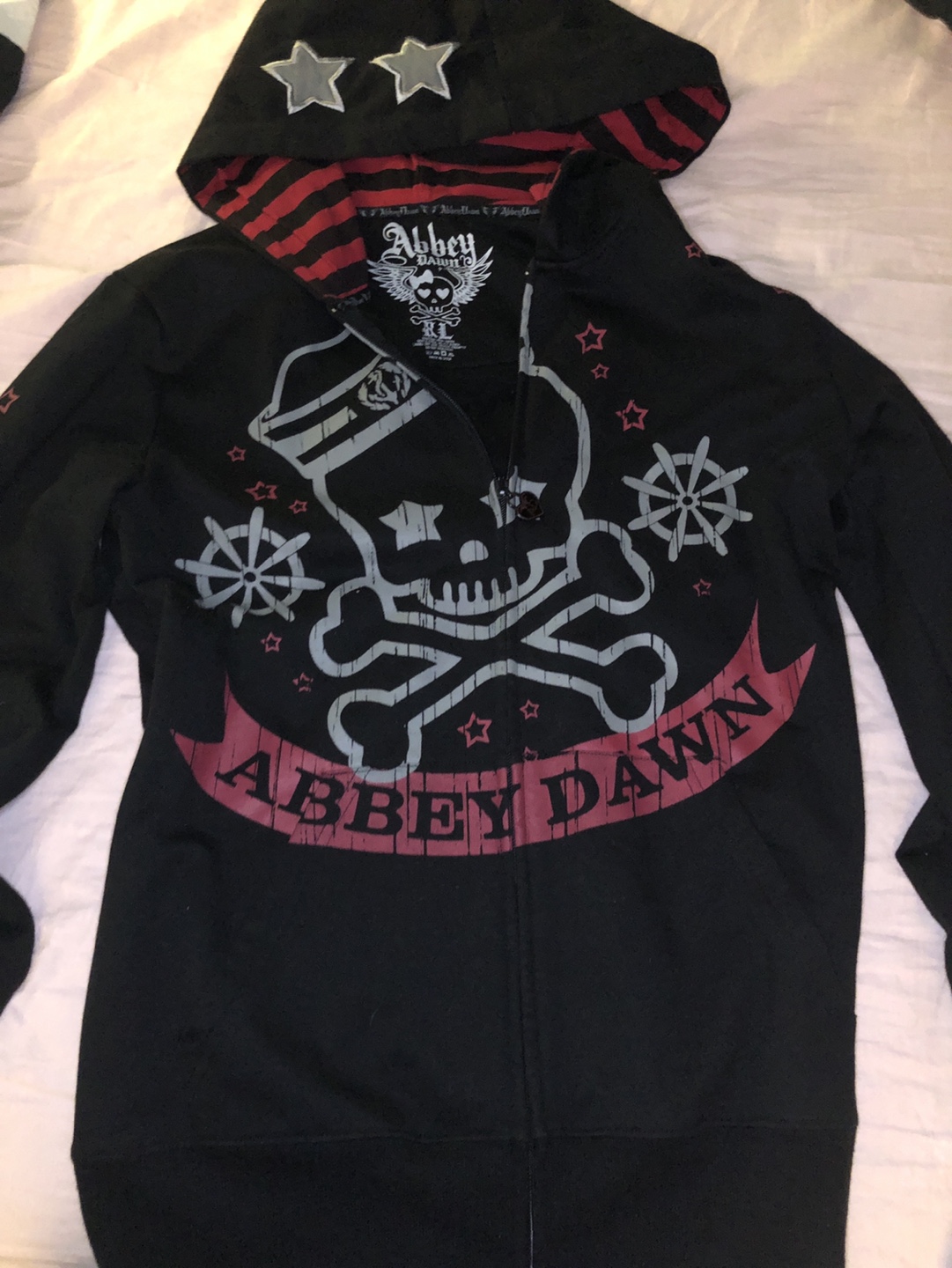 Abbey Dawn Black Zip-Up Hoodie