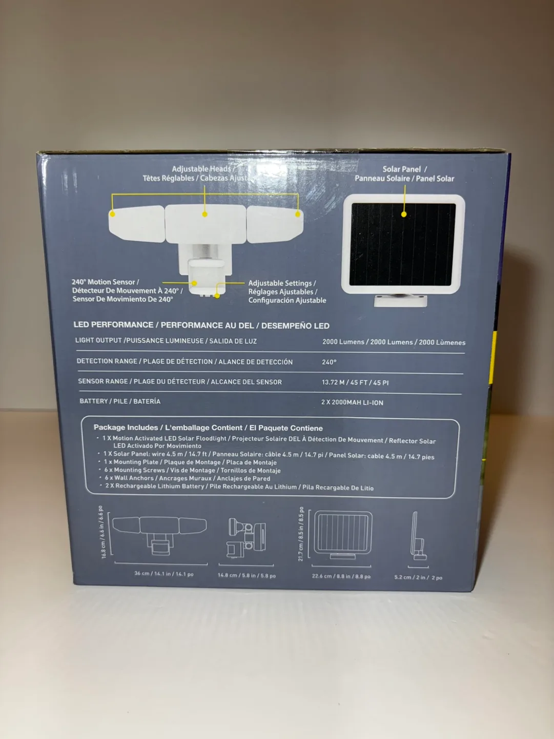 *New* Motion Activated Solar Powered Floodlight 2000 Lumens image indicator(2)