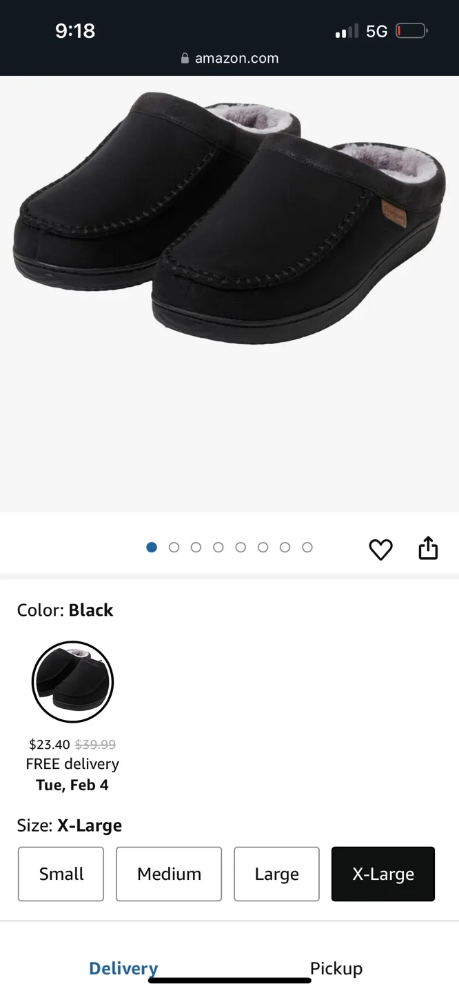 Dearfoams Men's Memory Foam Slippers - X-Large - Black image indicator(2)