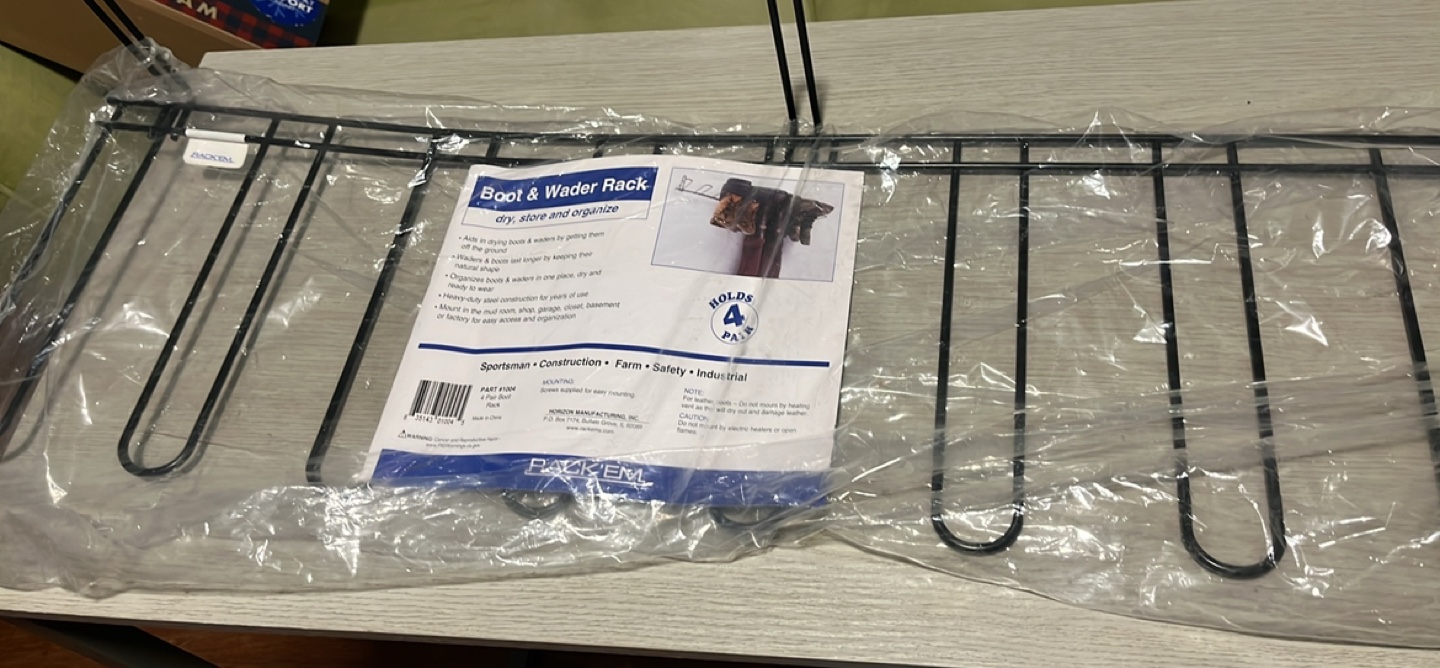 New Rack'em 4 Pair Boot Rack - Black Metal Boot Dryer Hanger - photo 3