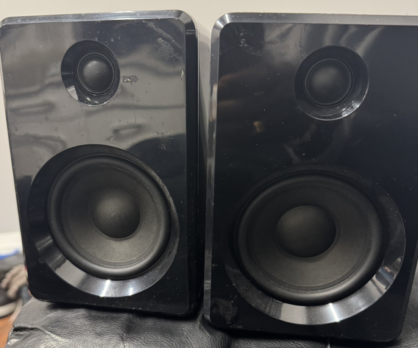 Pair of Black Computer Speakers