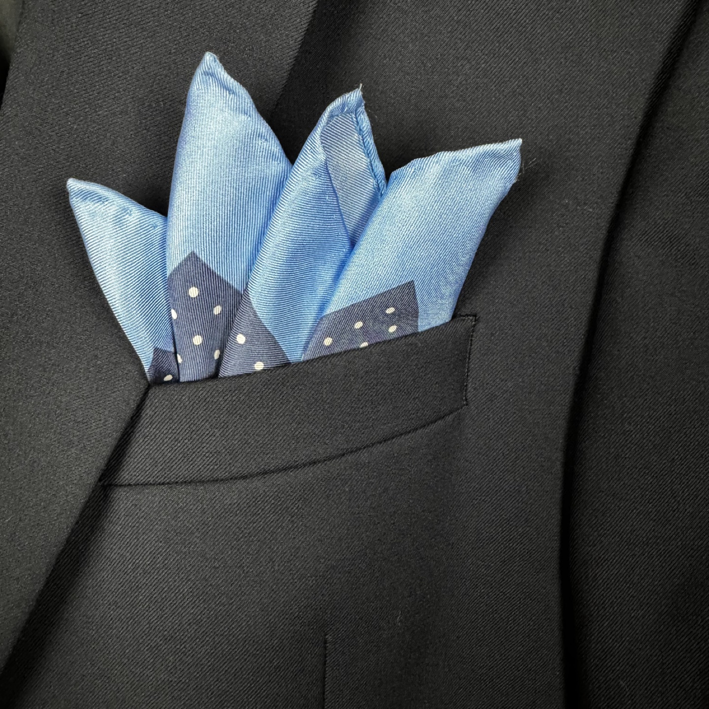 NEW Men’s Pocket Square Handkerchief 100%Silk 14x14 Blue - photo 4