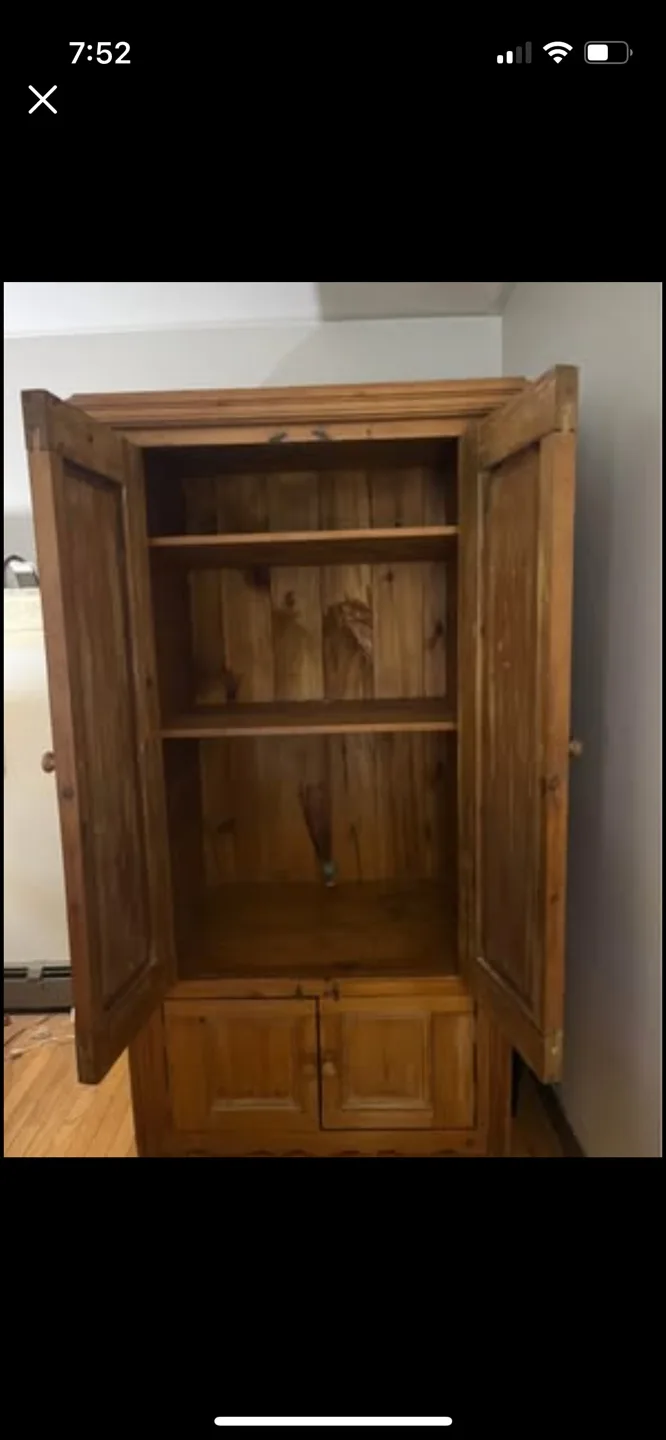 Solid Wood  Antique Armoire Cabinet